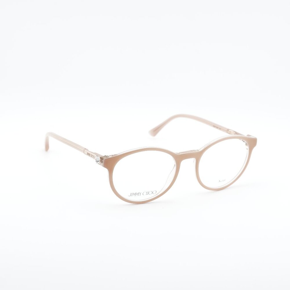Jimmy Choo JC272 08XO 00 Eyeglasses Pink on Crystal 49mm Round Frame